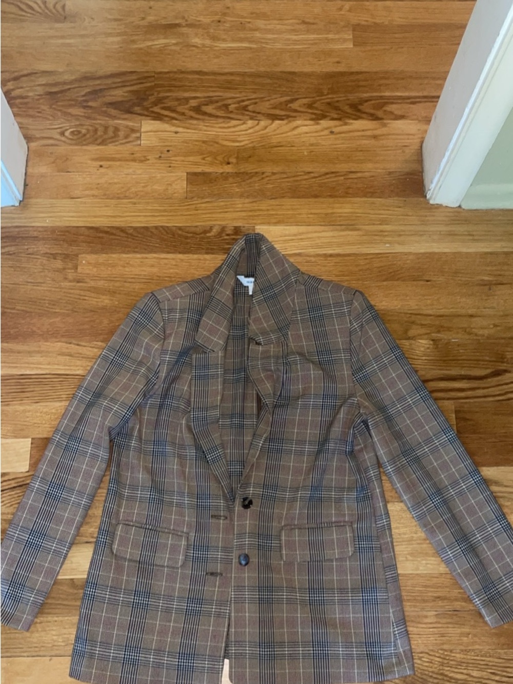 Old Navy Brown and Black Glen Plaid Blazer